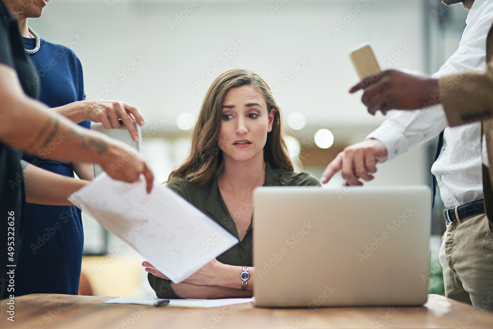 Shes got a serious case of the Monday blues. Cropped shot of a young businesswoman feeling overwhelm