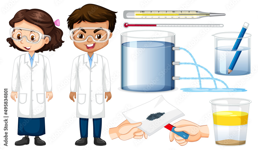 Set of equipment needed for science experiment