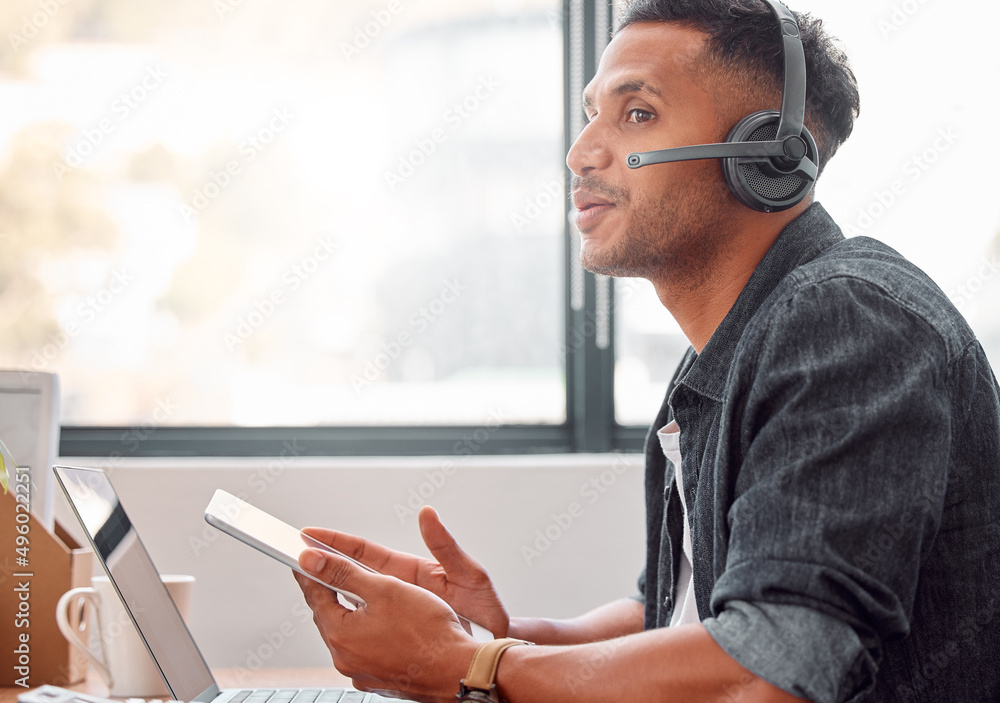 Let me know if thats fixed the problem. Cropped shot of a handsome young male call center agent look