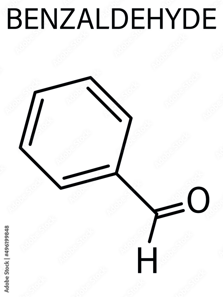 苯甲醛苦杏仁气味分子。骨架配方。