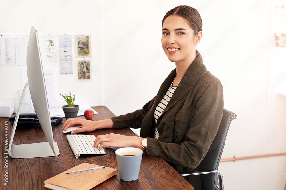 Meeting deadlines is important to me. Cropped portrait of a young businesswoman working in her offic