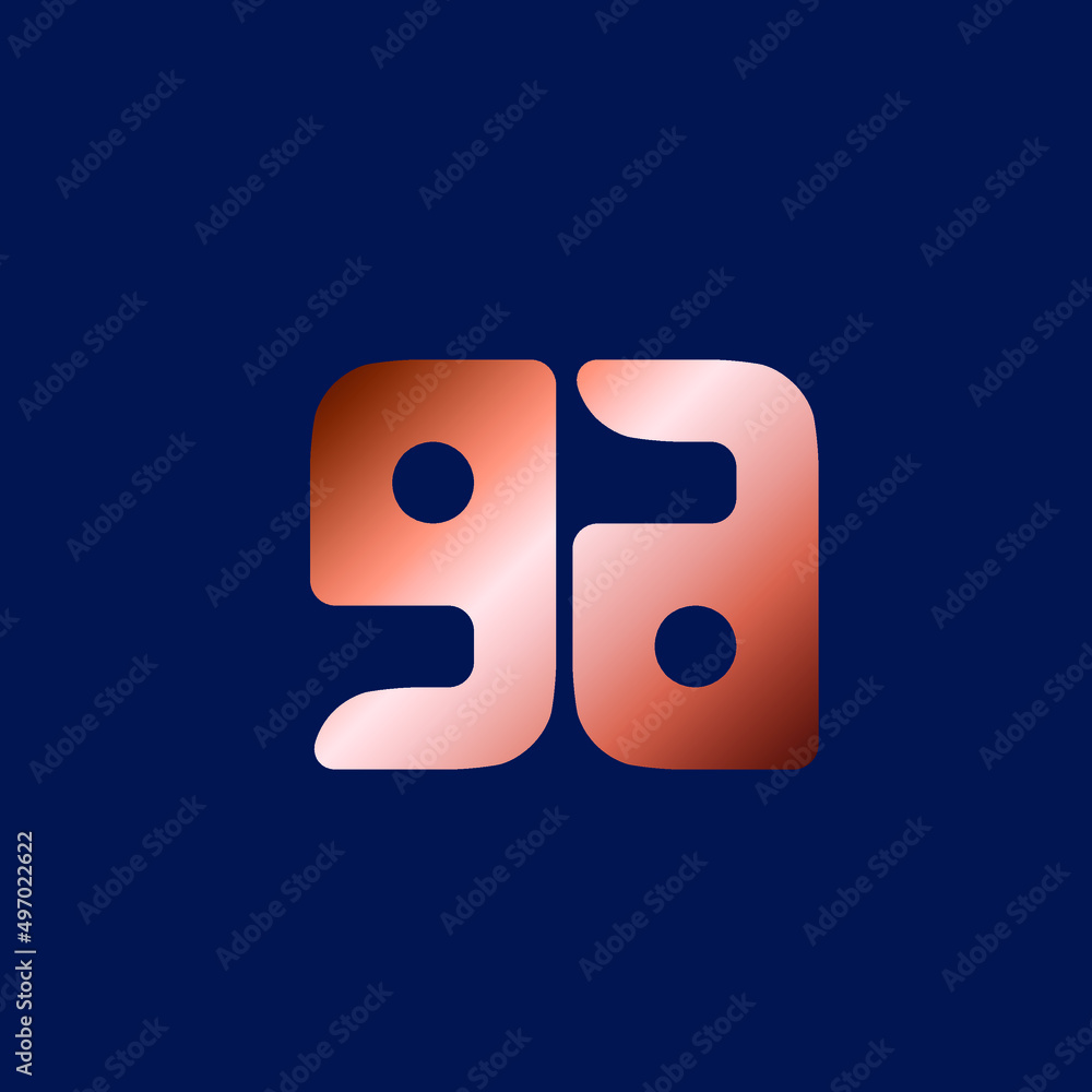 GA monogram logo.Letter g, letter a typographic icon.Lettering sign isolated on dark background.Alph