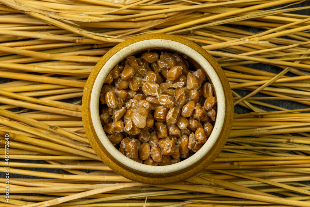 藁入り納豆　Natto Japanese foods