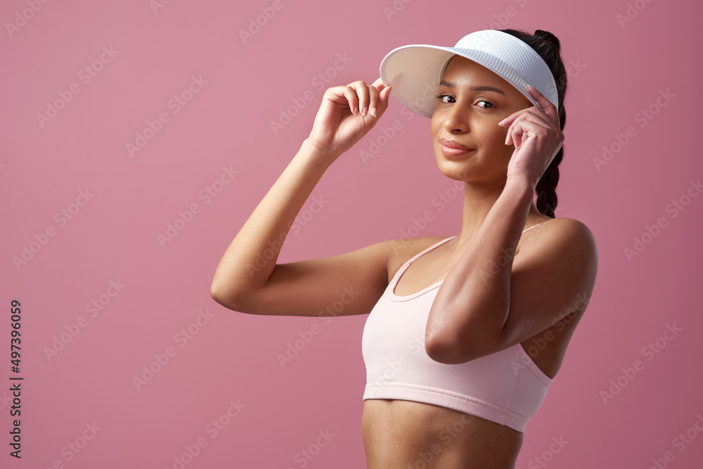 Im about to crush this workout. Cropped portrait of an attractive and sporty young woman posing in s