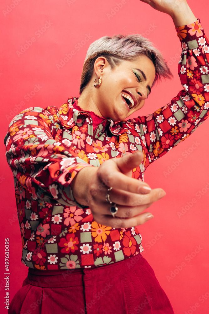 Woman having fun dancing