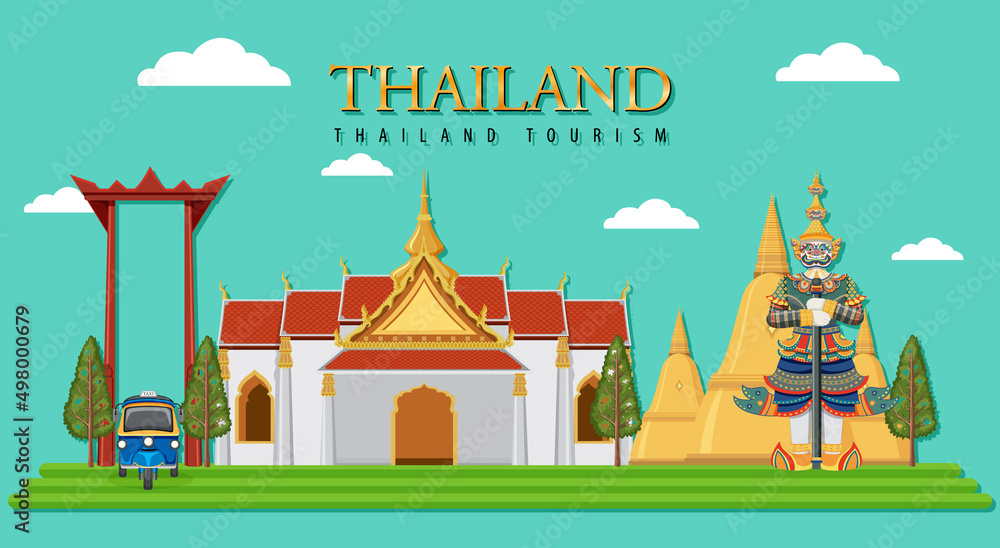 Thailand iconic tourism attraction background