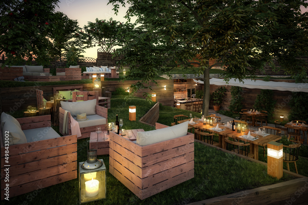 Garden Restaurant Project - 3D visualizalation