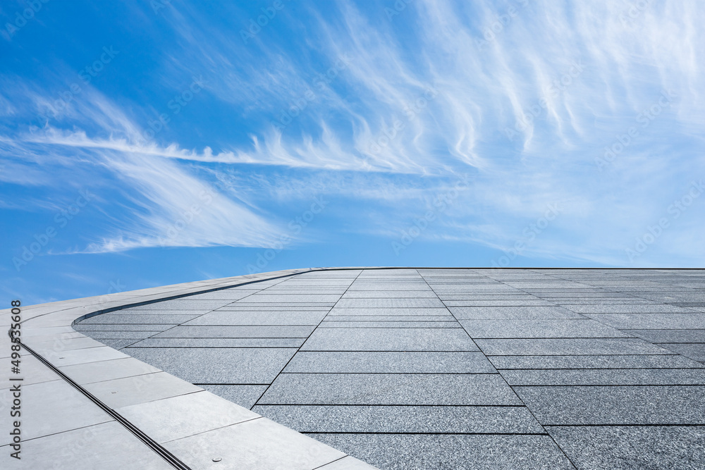 Empty square floor and beautiful sky cloud landscape