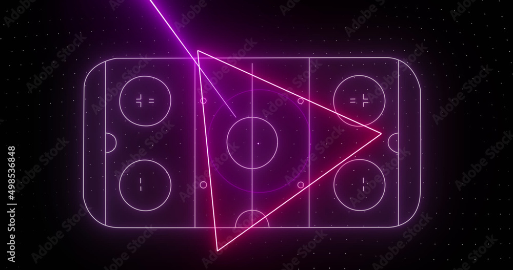 Image of purple ice hockey rink and data processing