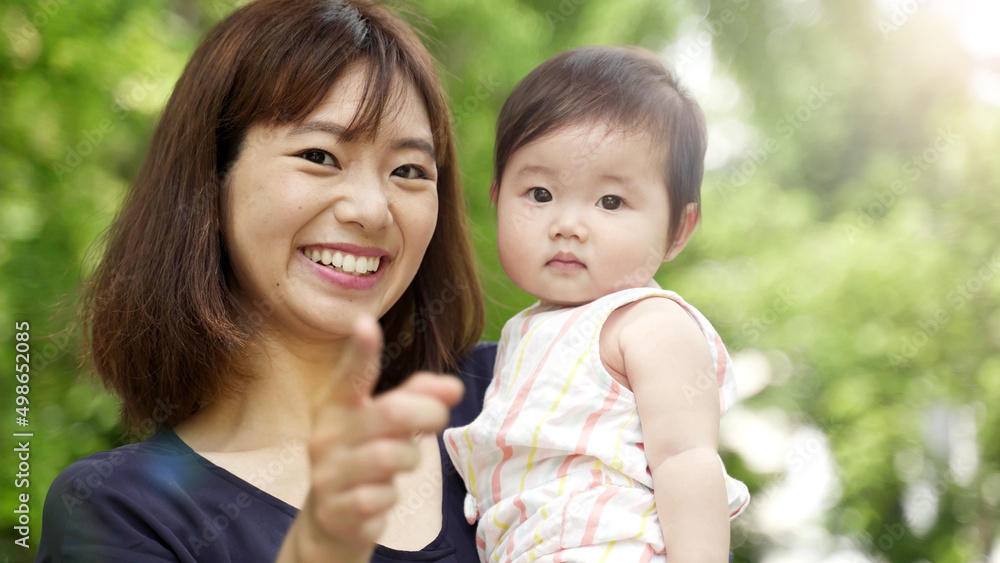 赤ちゃんとお母さん　ポートレート