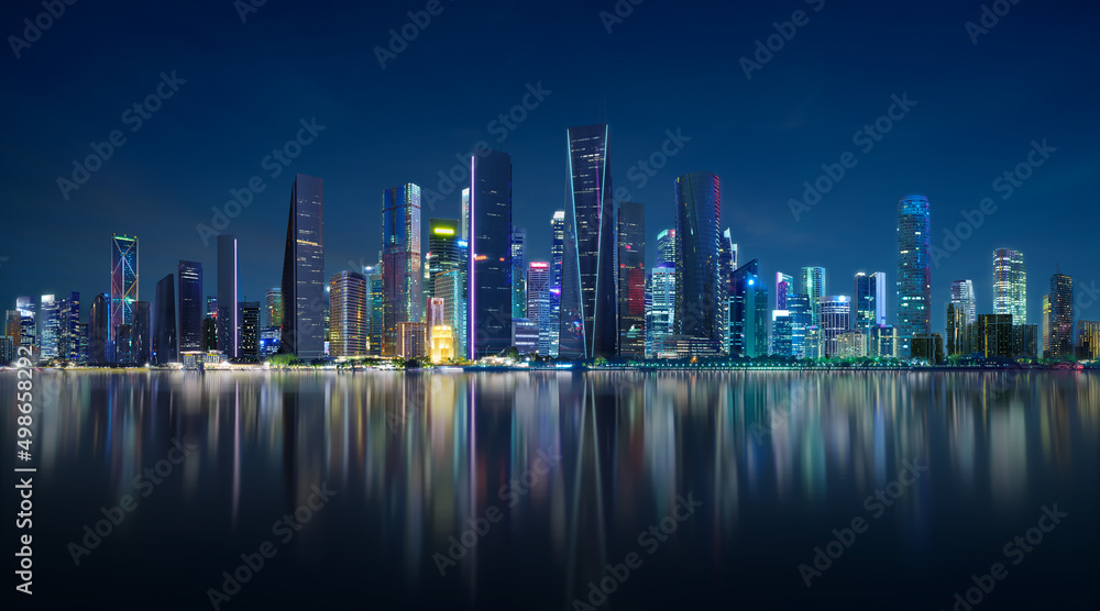 Beautiful cityscape skyline night view