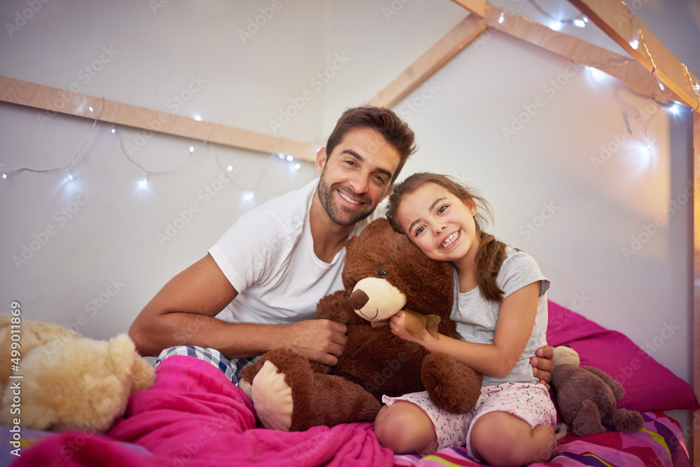 Dad always makes time to treasure with his little girl. Portrait of a father and his little daughter