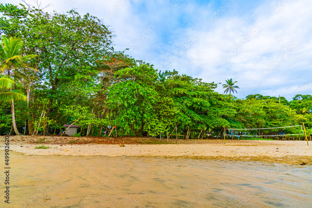 Playa Cocles，热带海滩，植被美丽加勒比海海滩，波多黎各Viejo，哥斯达黎加eas