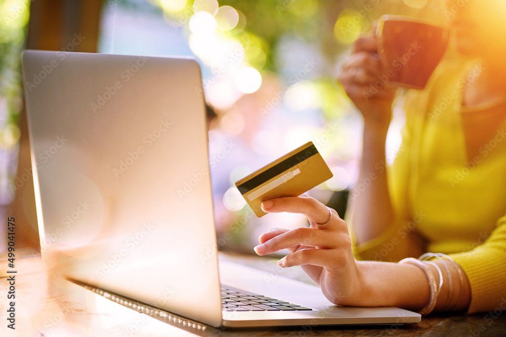 Its like a shop thats opened 247. Shot of an unrecognizable young woman shopping online.