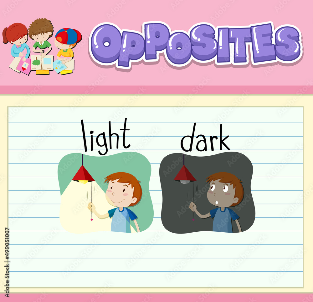 Opposite words with pictures for kids