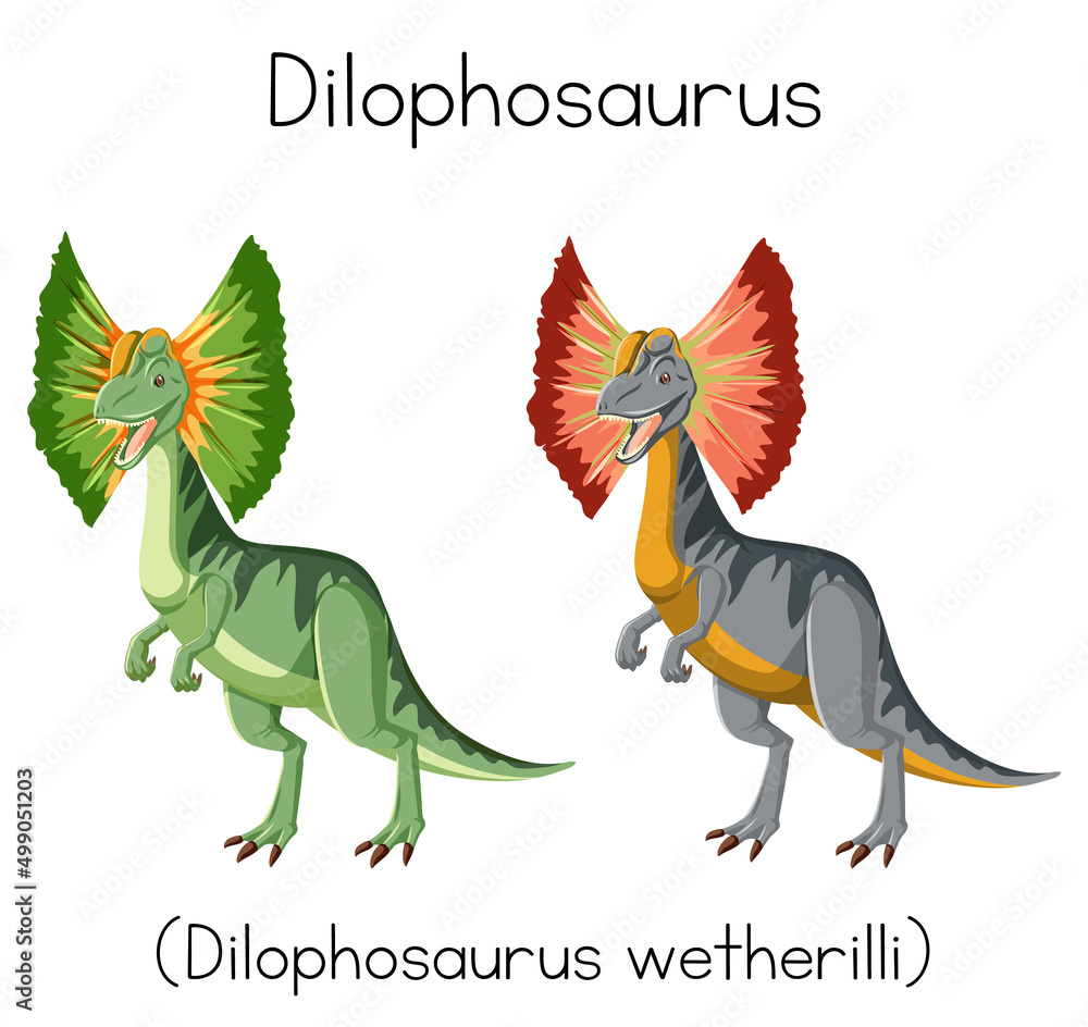 绿色和灰色的Dilophosaurus