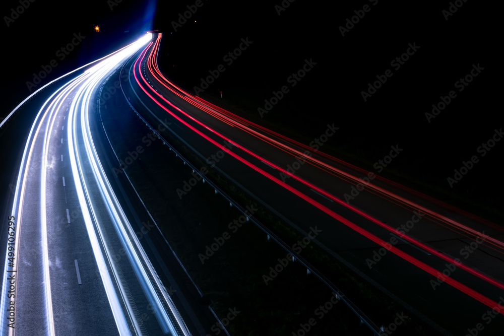 lights of cars with night. long exposure