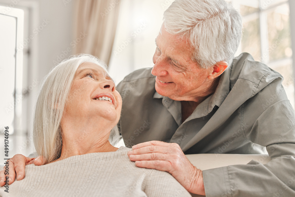 True love keeps trying. Shot of a senior couple relaxing at home.