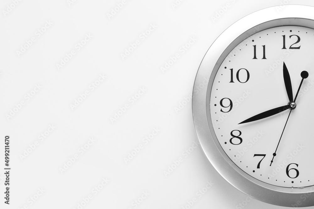 New modern clock on white background