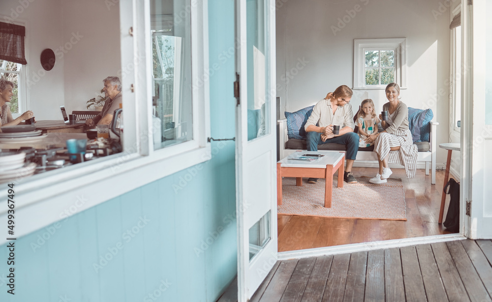 Nothing goes better than coffee and good company. Shot of a young couple and their daughter sitting 