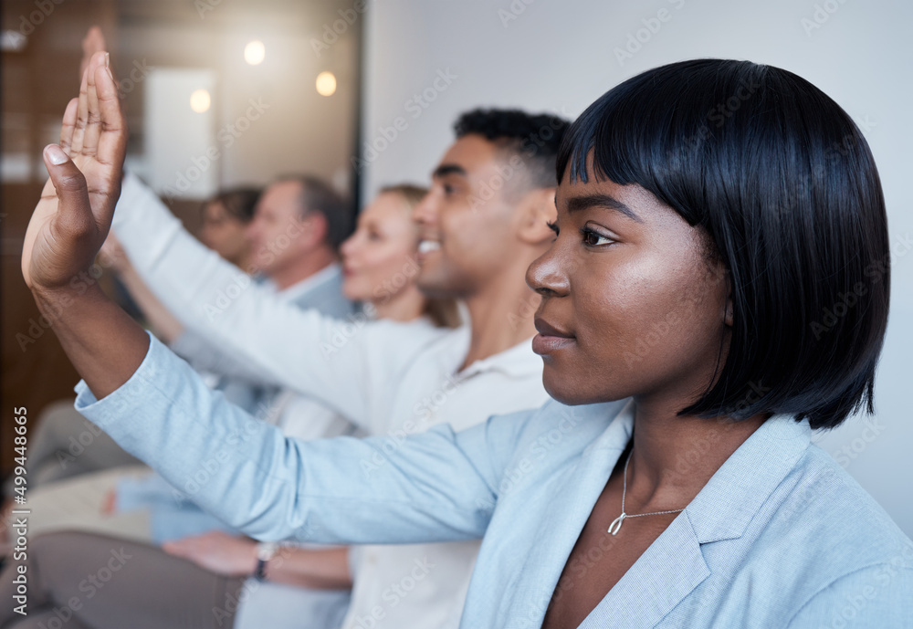 You cant always wait, make yourself seen. Shot of a group of new employees having a discussion with 