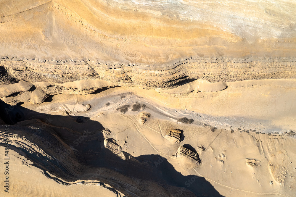 Aerial view of the Canyon of the Lost or Canyon de los Perdidos in Ica, Peru