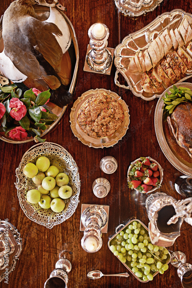 Dinner is served. Shot of an extravagant dinner setting.