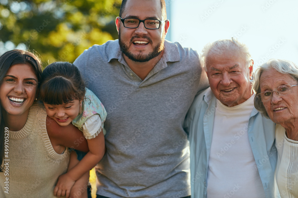 Family, the greatest source of happiness. Shot of a happy family of three generations spending quali