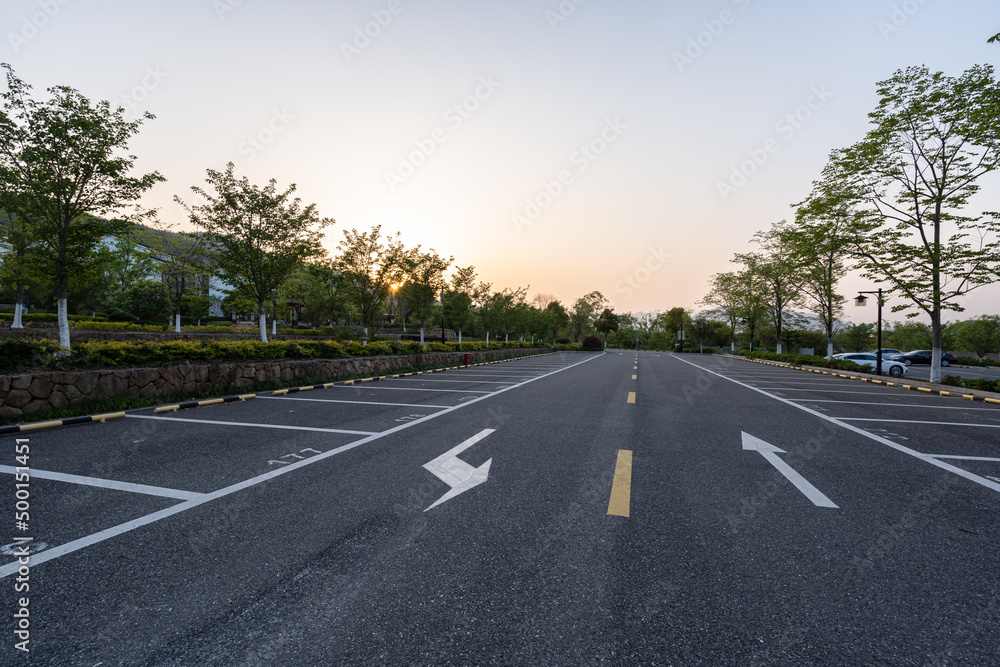 parking lot in city park