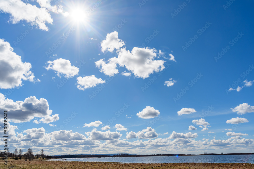 panoramic view of the lake hornborgasjön in sweden