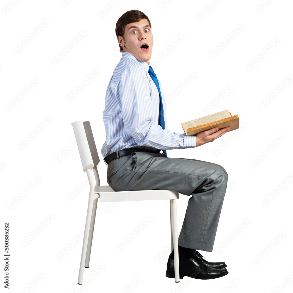 young businessman with a book