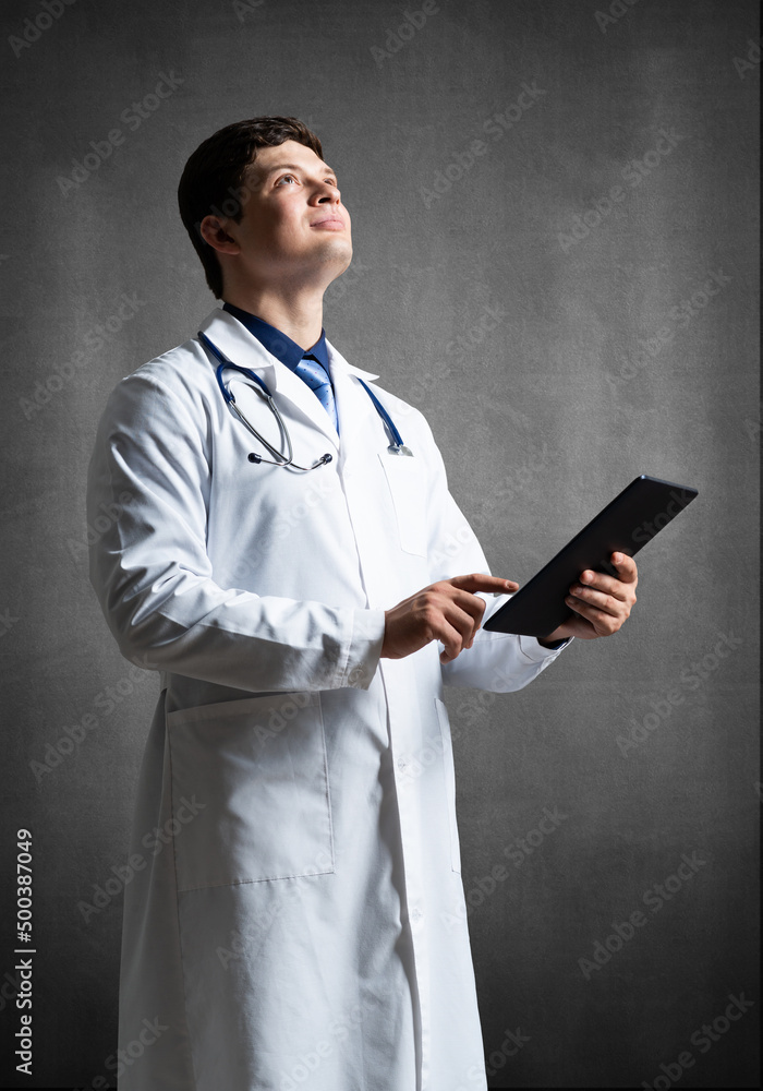 Doctor with a computer tablet