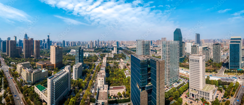 aerial photography ningbo city architecture landscape skyline large format