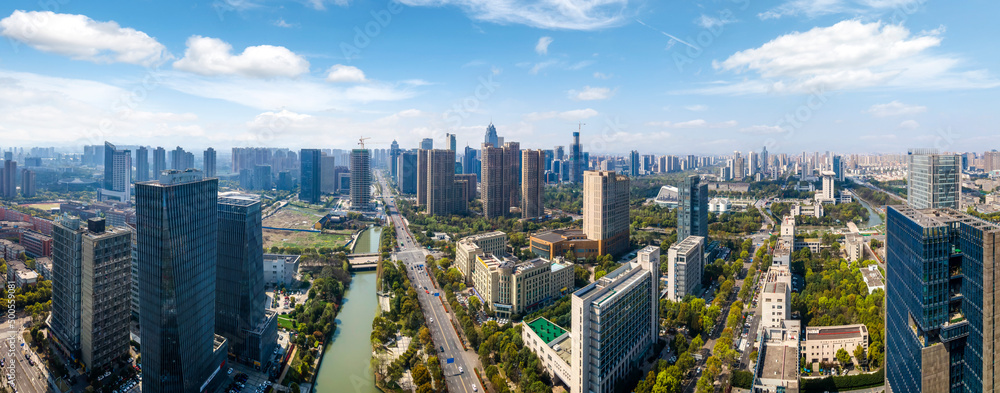 aerial photography ningbo city architecture landscape skyline large format