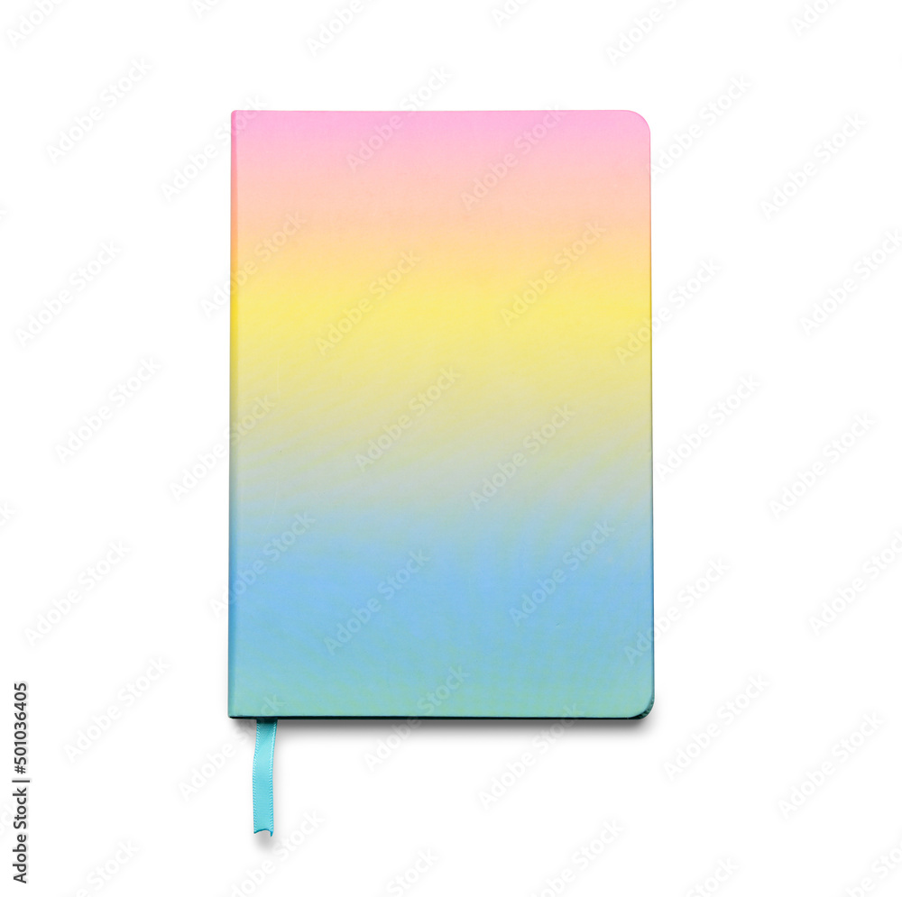 Colorful notebook isolated on white background