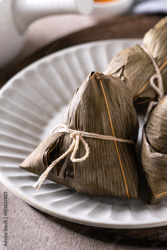 Zongzi. Rice dumpling for Duanwu Dragon Boat Festival food.