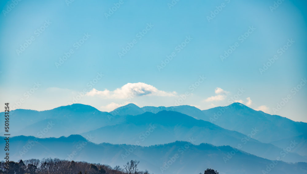 東京郊外から見る丹沢の山脈