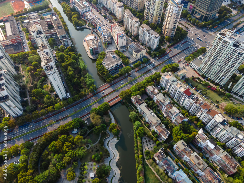 苏州现代高层住宅景观航拍