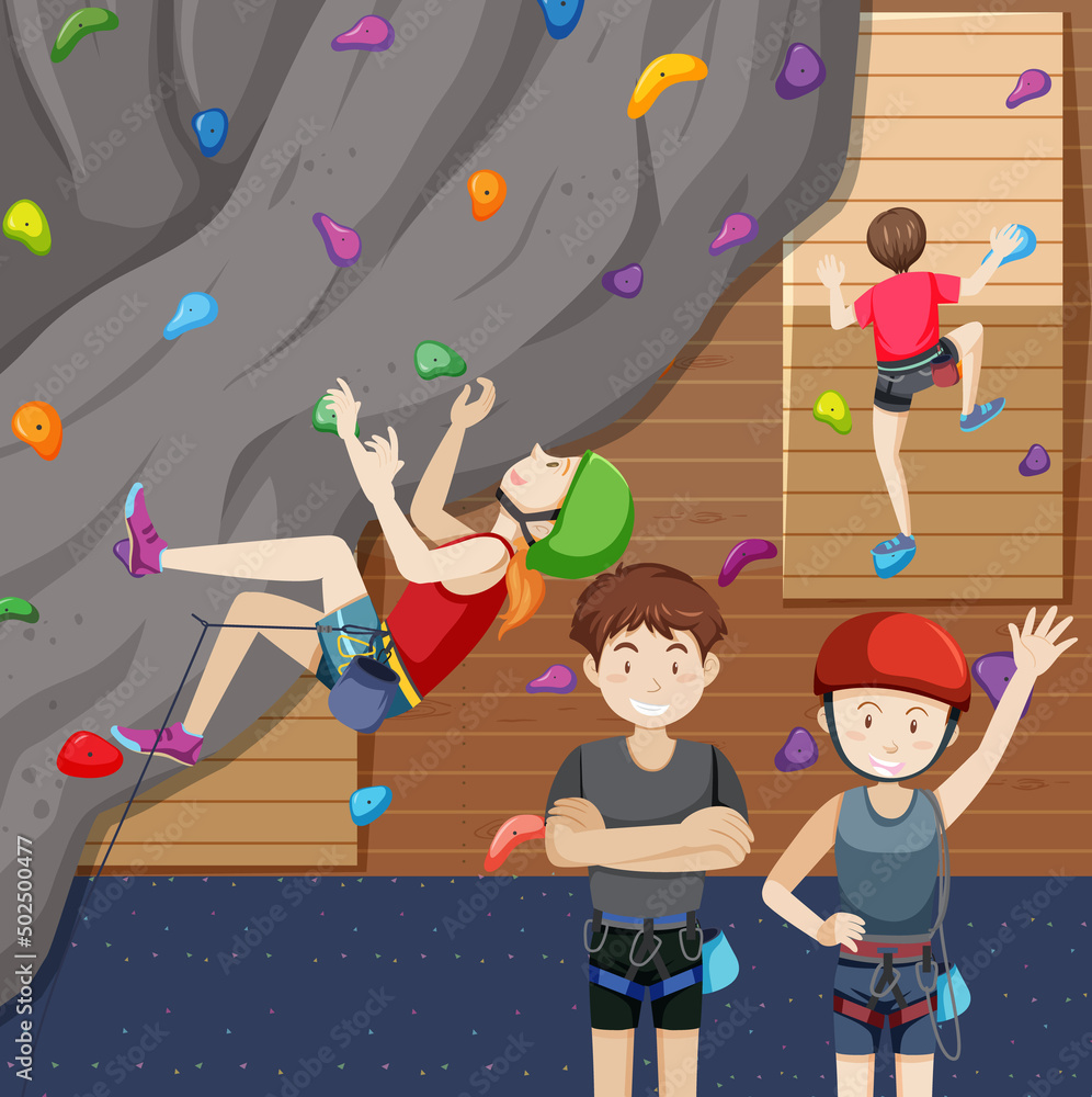 Indoor rock climbing gym