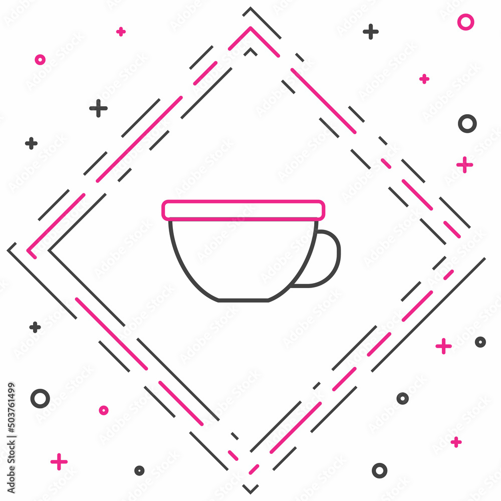 Line Cup of tea icon isolated on white background. Colorful outline concept. Vector