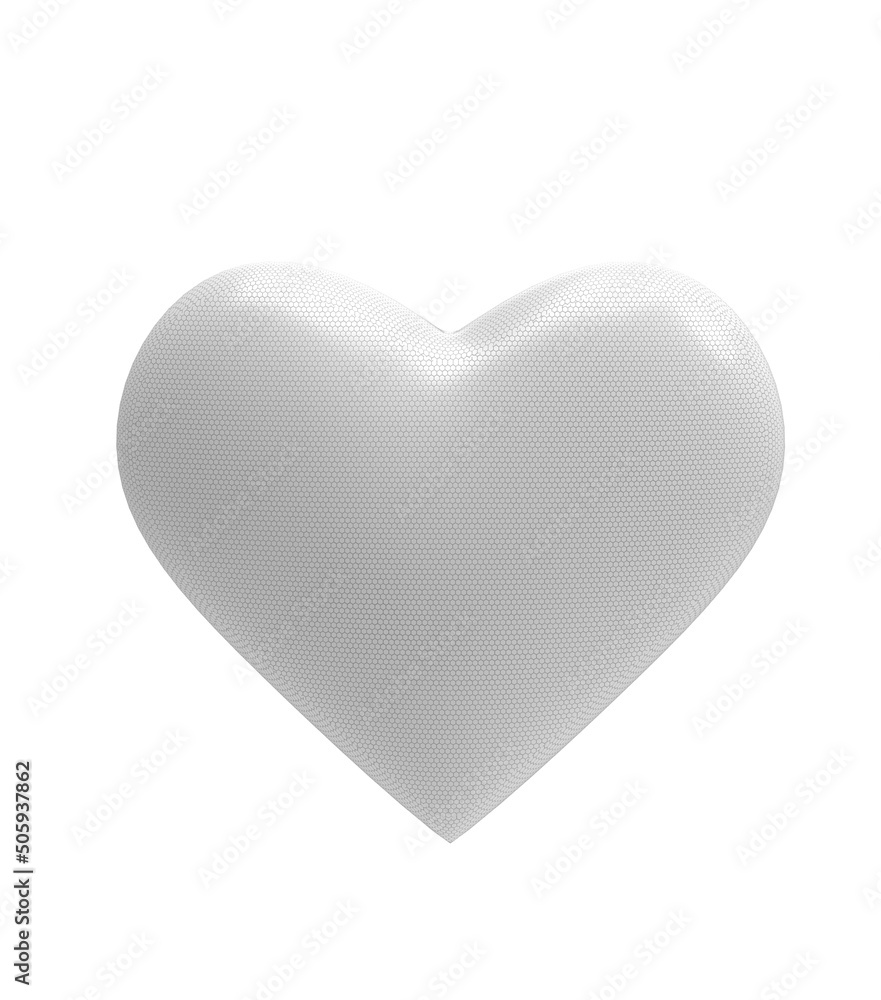 Heart icon isolated on white background. 3D illustration.