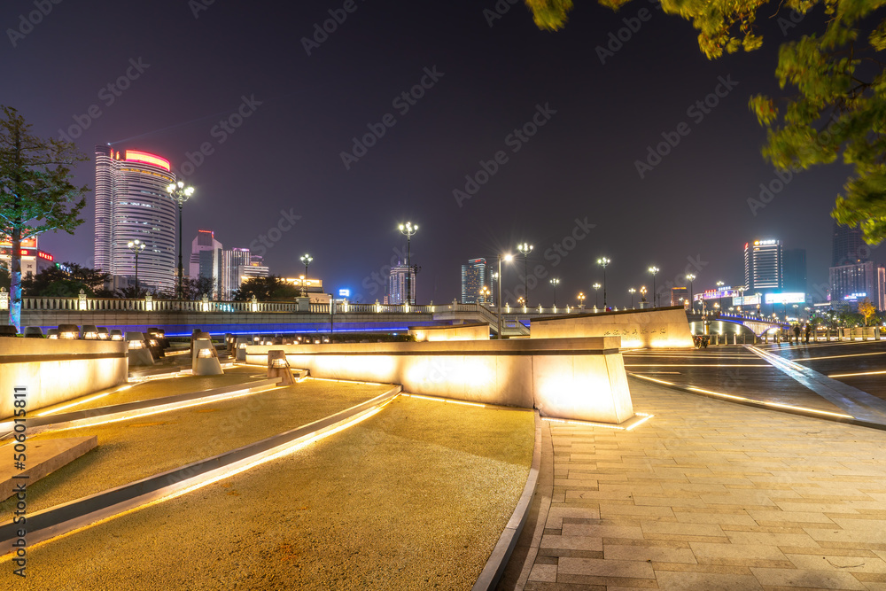 中国宁波城市景观夜景