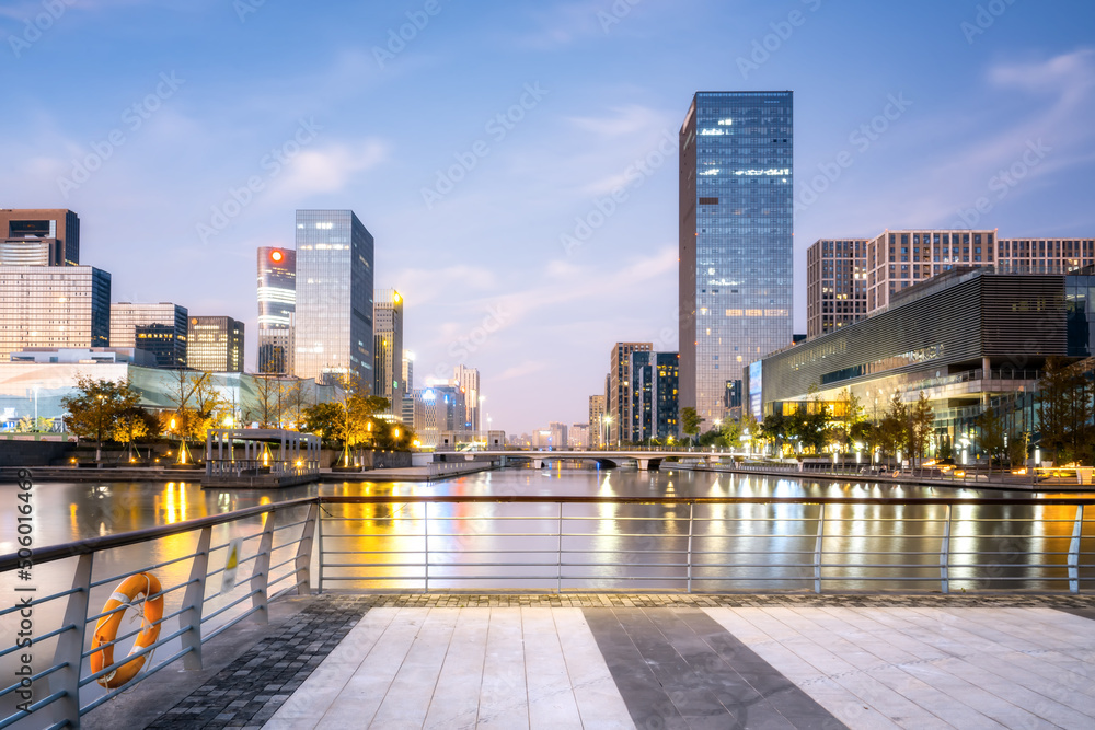 中国宁波城市景观夜景