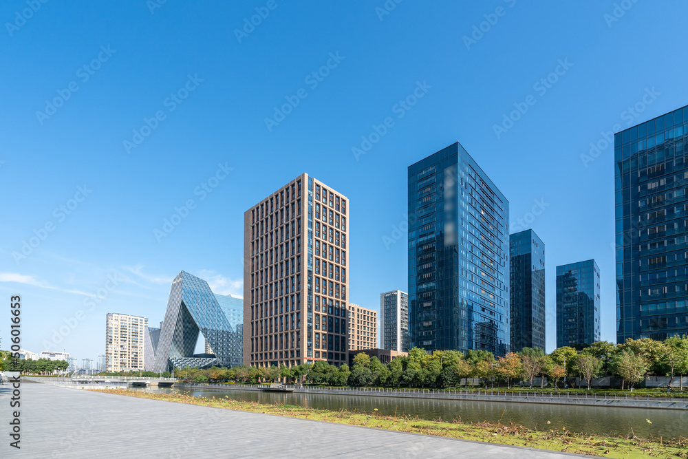 中国宁波现代建筑街景