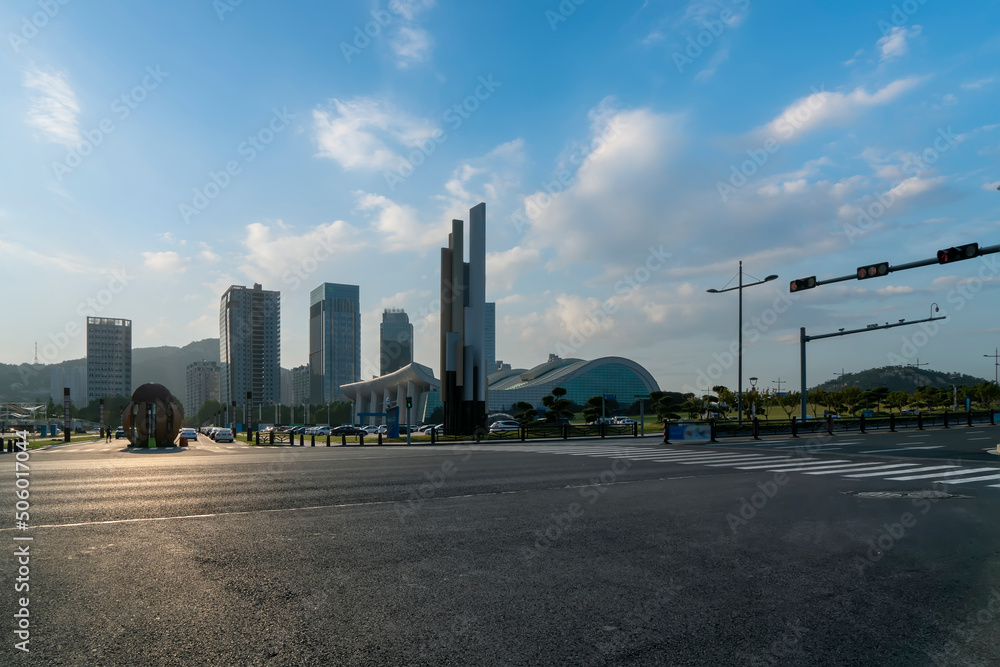 China Lianyungang coastline cityscape street view