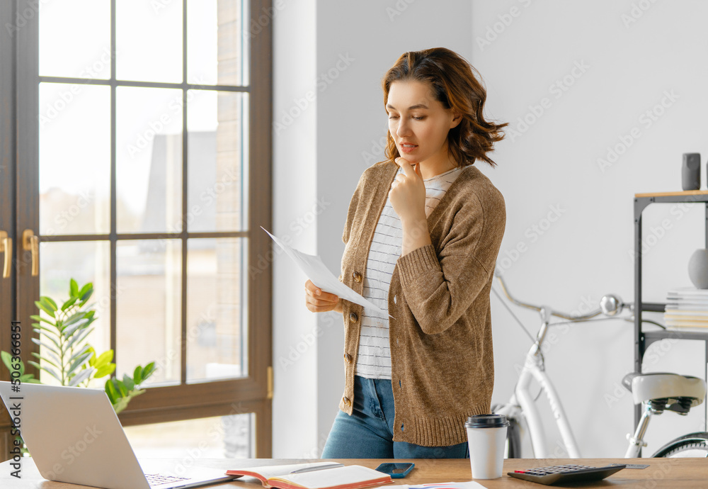 woman working in the office