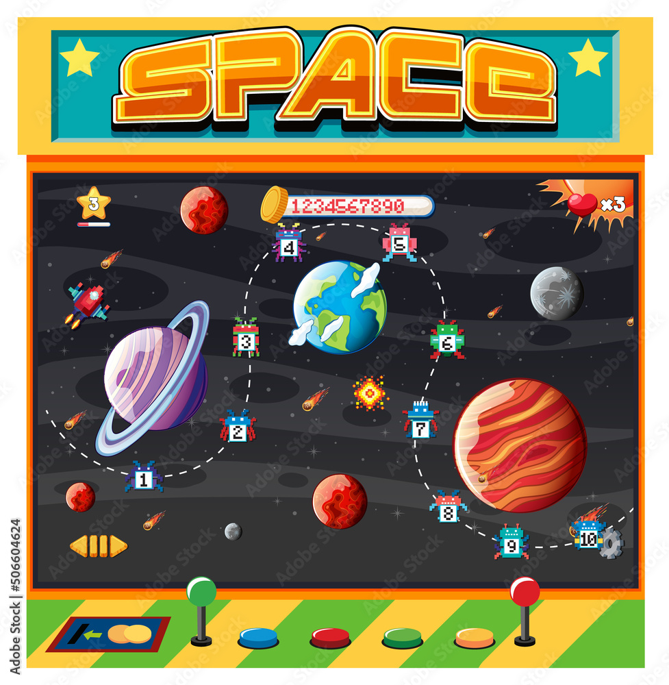 Retro arcade space game