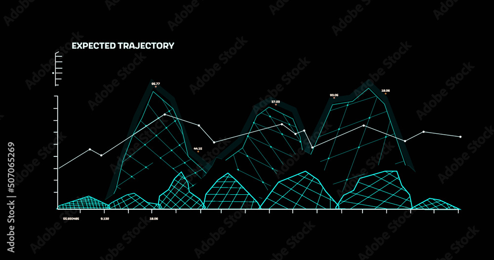 Image of scientific data processing on black background