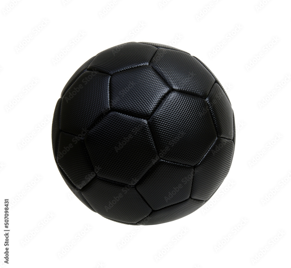 Black soccer ball isolated on white