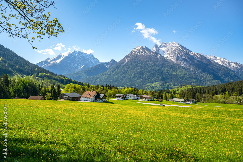 欧洲巴伐利亚州Berchtesgaden的夏季景观